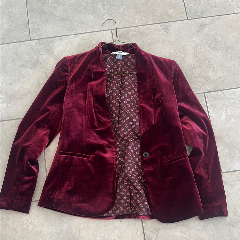 Old Navy Burgundy Velvet Blazer